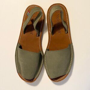 Veldskoen Namaqualand Aloe Leather Sandal (Olive) - Size US 9/UK 7/EU 40 - NIB